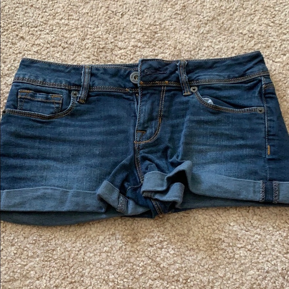 blue jean shorts